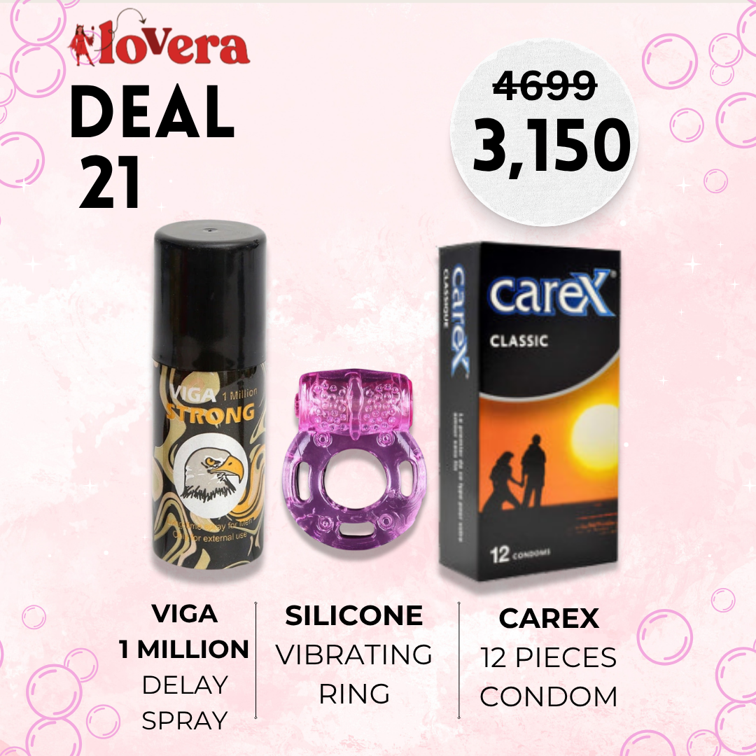Lovera Spray, Ring and Carex 12 Condoms Pack