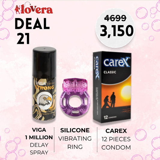 Lovera Spray, Ring and Carex 12 Condoms Pack