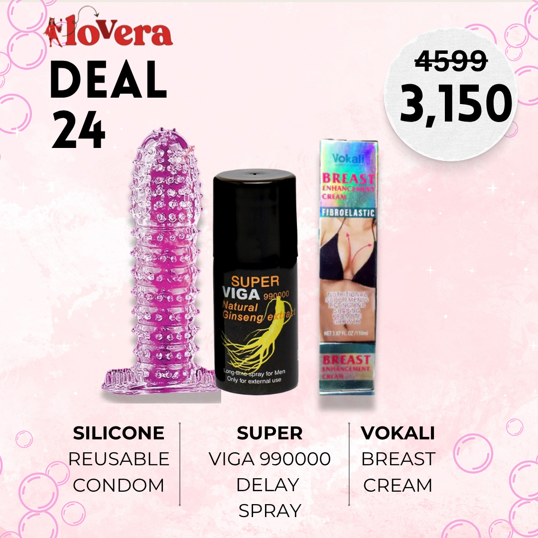 Lovera Reusable Condom, Spray and Breast Cream Deal